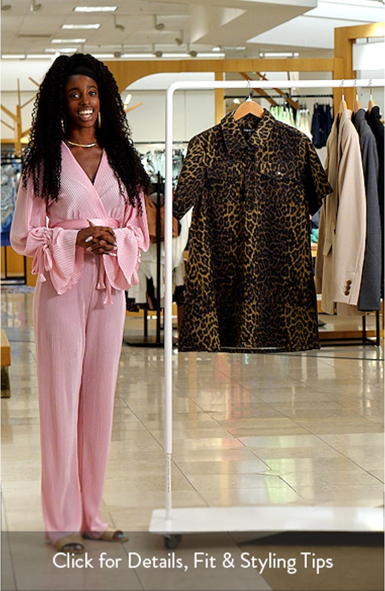 Freddy Leopard Print Denim Shirtdress, sales video thumbnail