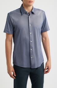 BOSS P-Roan Short Sleeve Performance Button Up Shirt