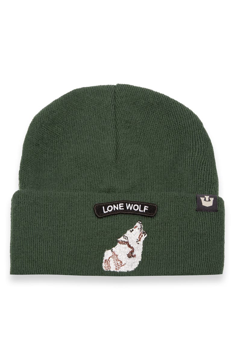 Goorin Bros. Soft Rock Lone Wolf Merino Wool Blend Beanie, Main, color, 