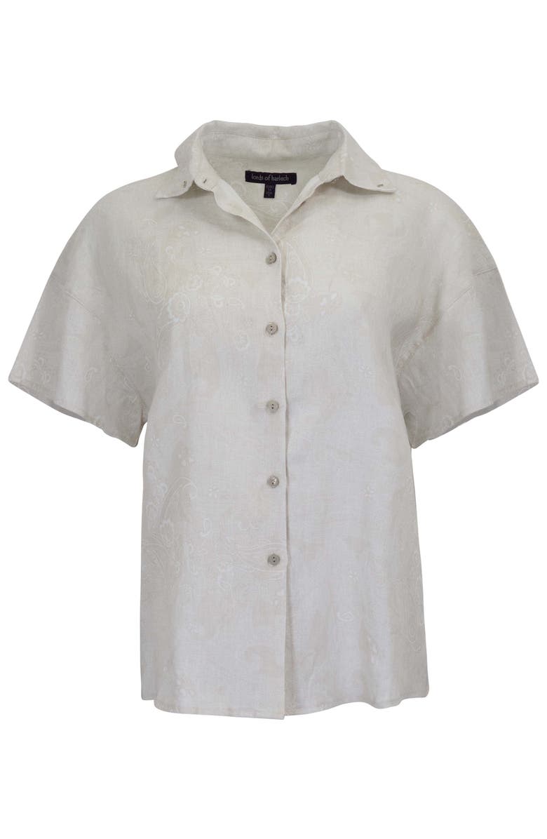 Lords of Harlech Paisley Explosion Womens Linen Printed Shirt, Alternate, color, Paisley Explosion Ivory