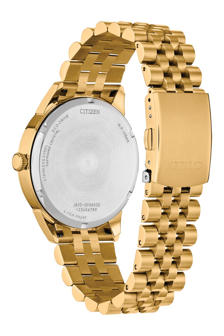 Rolan Eco-Drive Bracelet Watch, 40.5mm, Alternate, color, GOLD-TONE