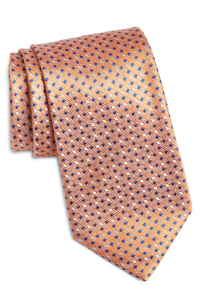 Canali Neat Silk Tie, Main, color, 