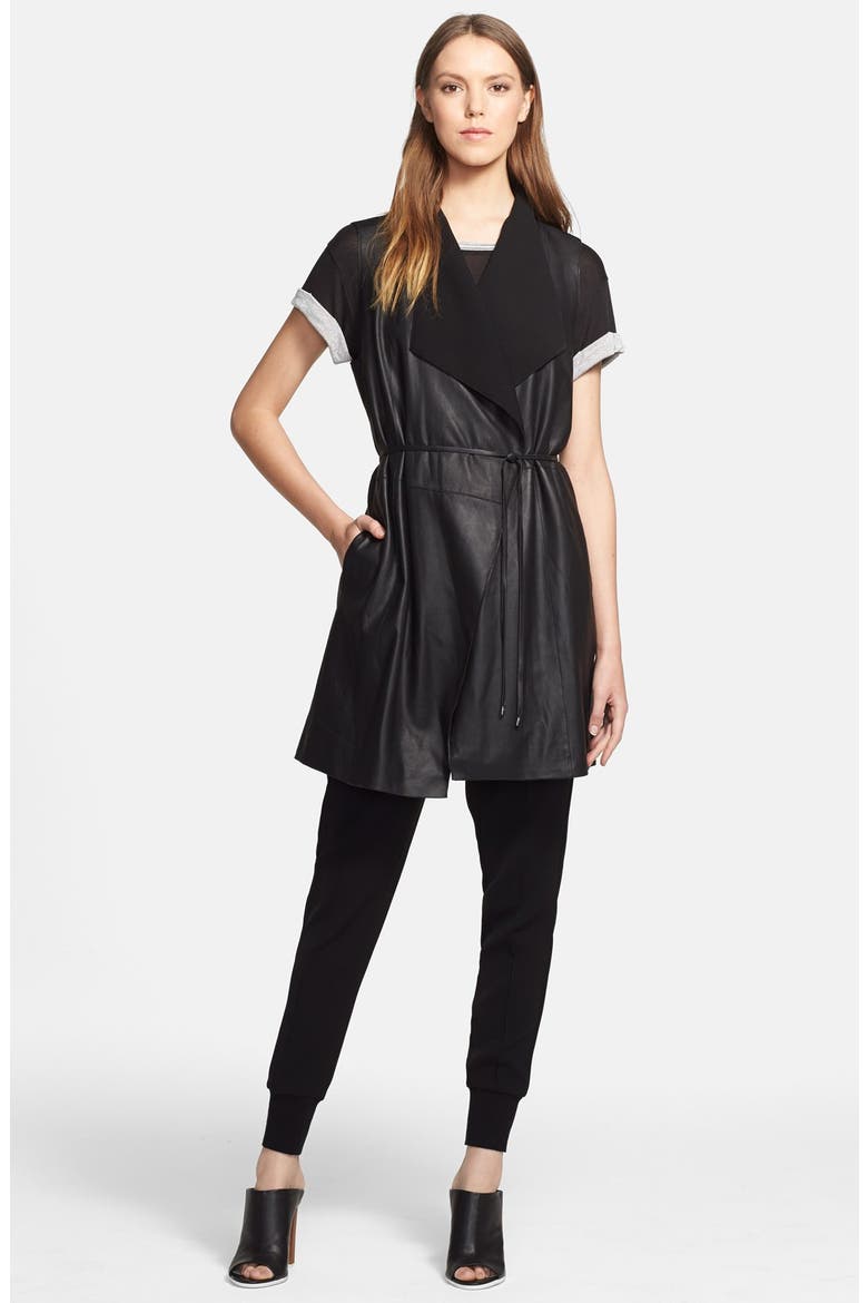 Leather Vest, Alternate, color, BLACK