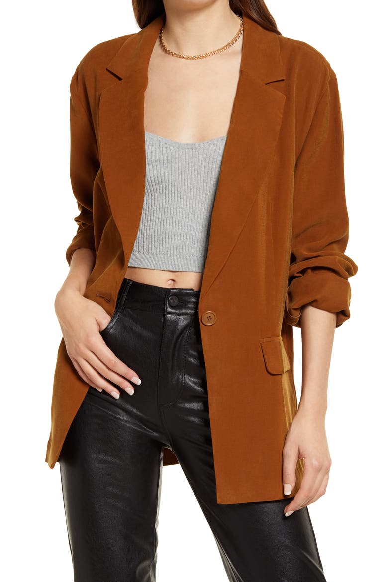 Unstructured Blazer, Main, color, BROWN TEMPLE