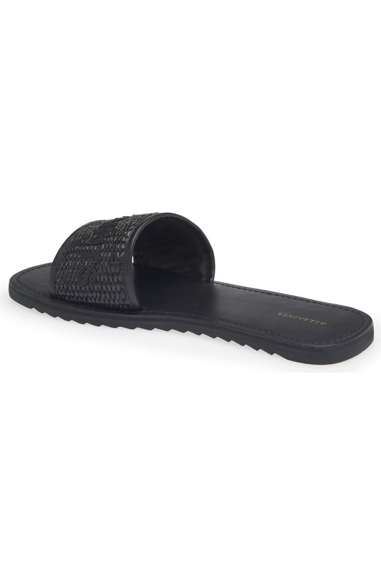 AllSaints Hoxton Woven Slide Sandal, Alternate, color, Black/ Black