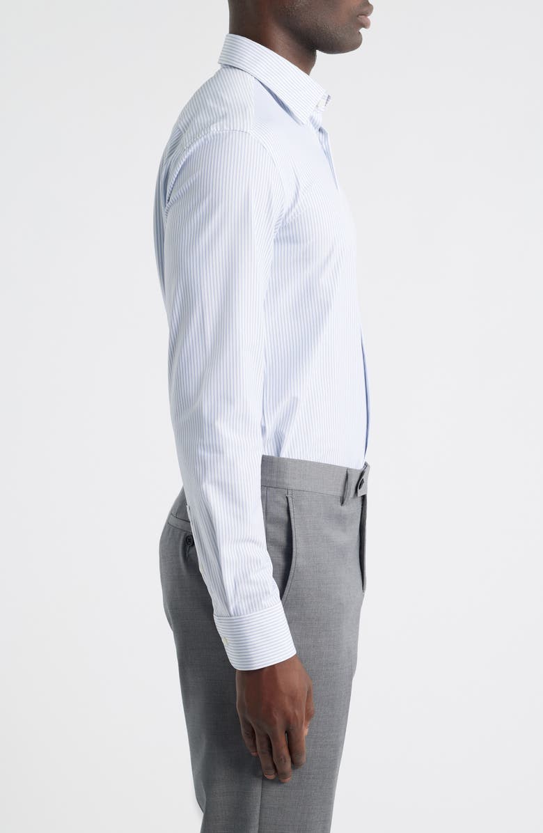 BOSS Hank Kent Slim Fit Performance Twill Dress Shirt, Alternate, color, Light/ Pastel Blue