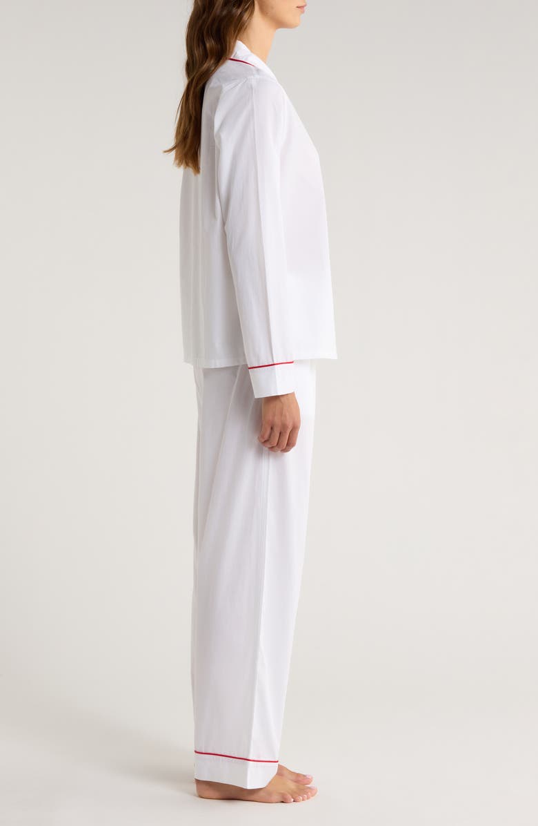 Nordstrom Classic Cotton Pajamas, Alternate, color, White- Red Bow