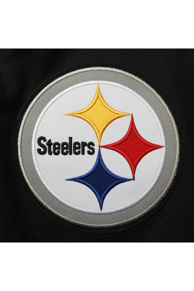 Women's JH Design Black Pittsburgh Steelers Plus Size Poly Twill Full-Snap Jacket, Alternate, color, Black