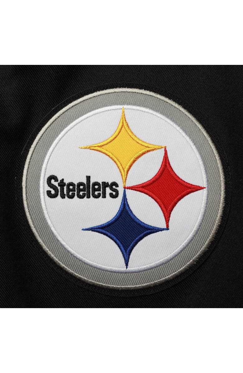 JH DESIGN Women's JH Design Black Pittsburgh Steelers Plus Size Poly Twill Full-Snap Jacket, Alternate, color, Black