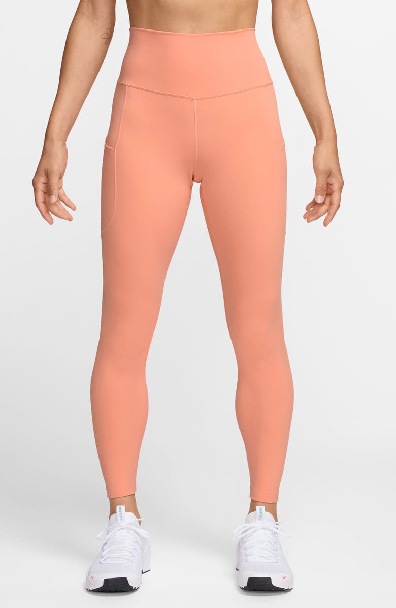 Nike Dri-FIT One High Waist 7/8 Leggings, Main, color, Apricot Agate/ Black