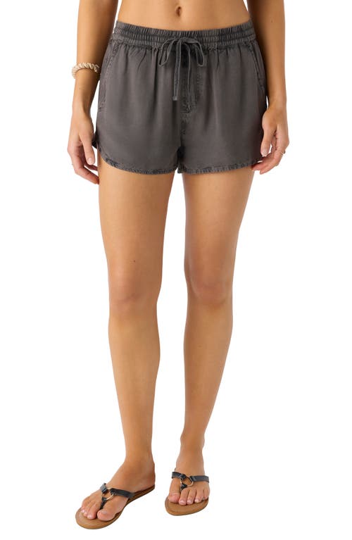 O'neill Frankie Washed Twill Shorts In Washed Black