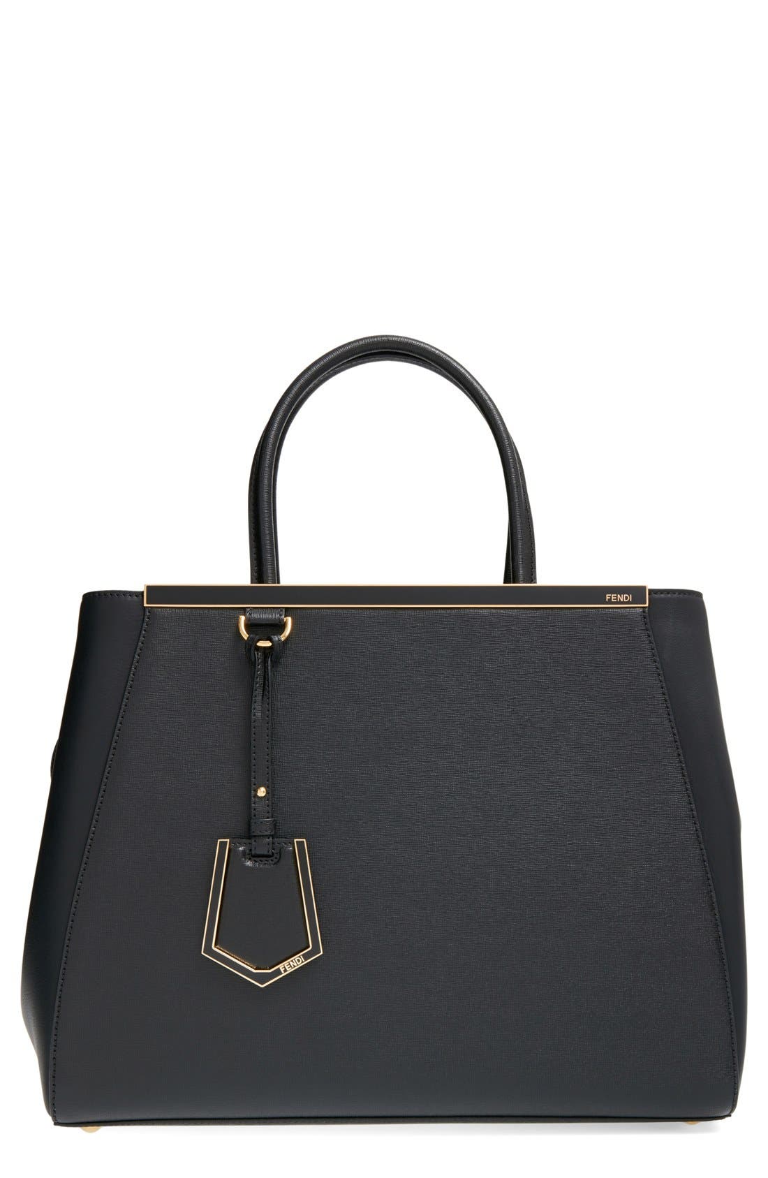 Fendi '2Jours Elite' Leather Shopper, Main, color, 