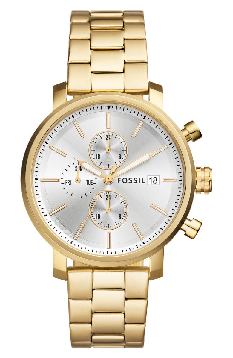 Fossil Rhett Multifunction Bracelet Watch, 42mm, Main, color, Silver