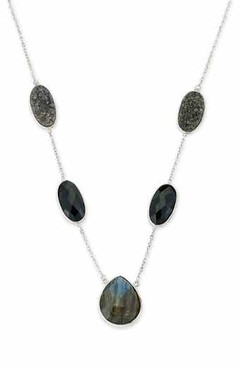 Sterling Silver Multi Gem Necklace