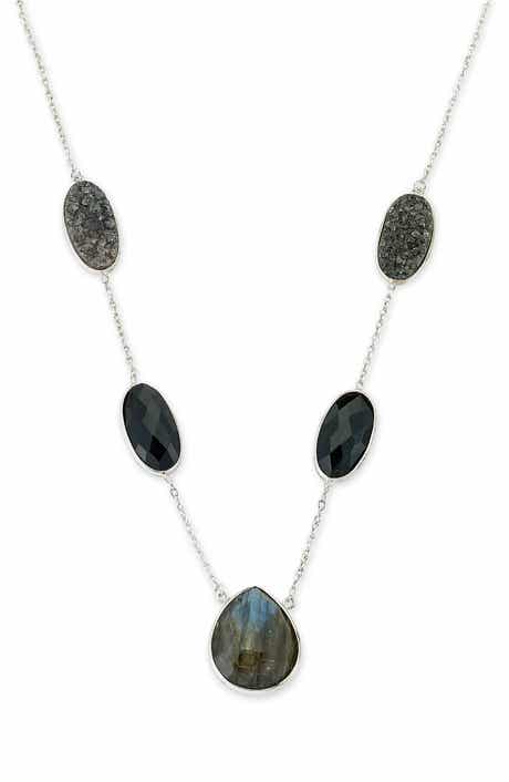 SAMUEL B. Sterling Silver Multi Gem Necklace