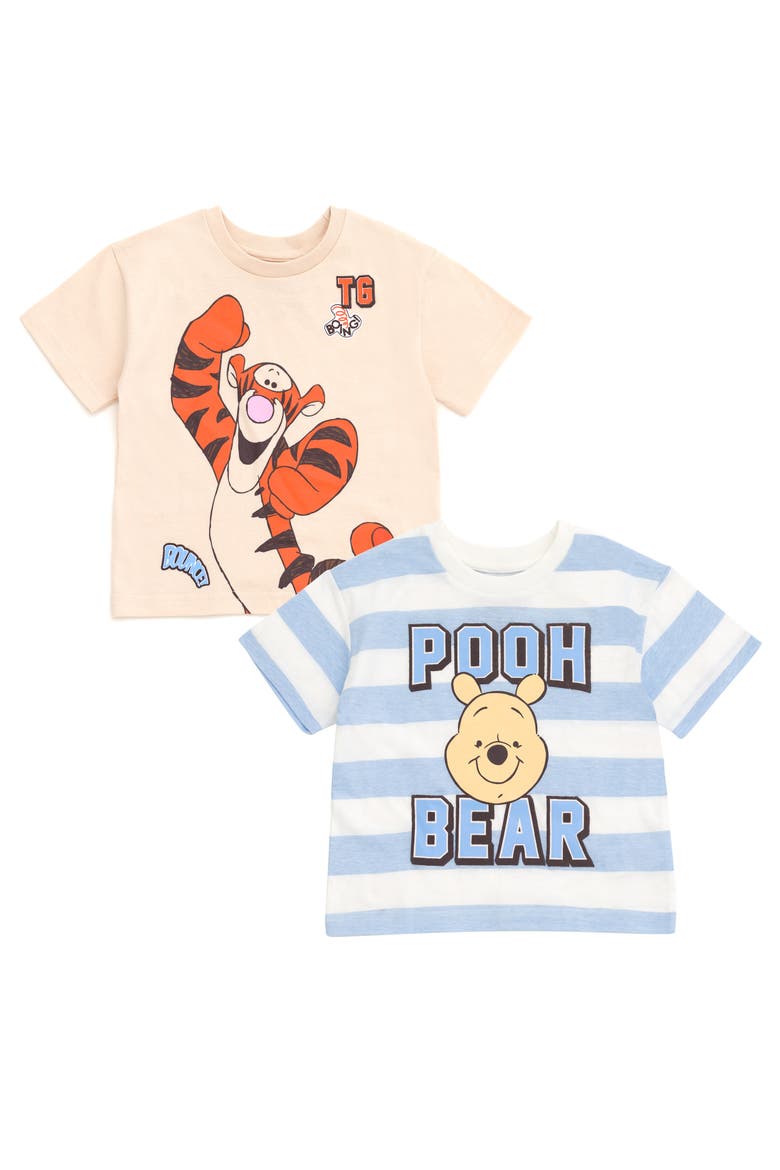 Winnie the Pooh 2-Piece Short Sleeve T-Shirt Set, Main, color, Pooh Tigger Blue Peach