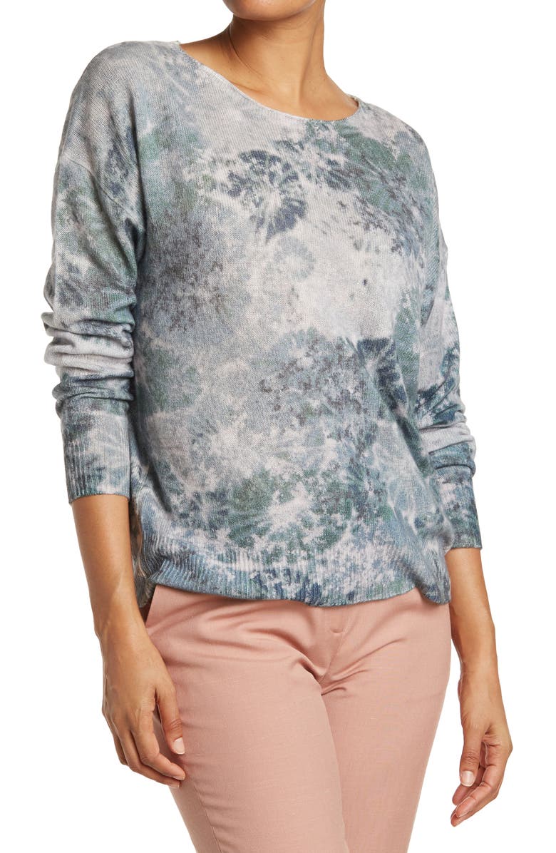 360 CASHMERE Haven Tie Dye Cashmere Pullover Sweater, Main, color,