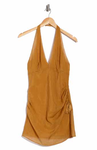 Reformation Lolo Ruched Halter Minidress