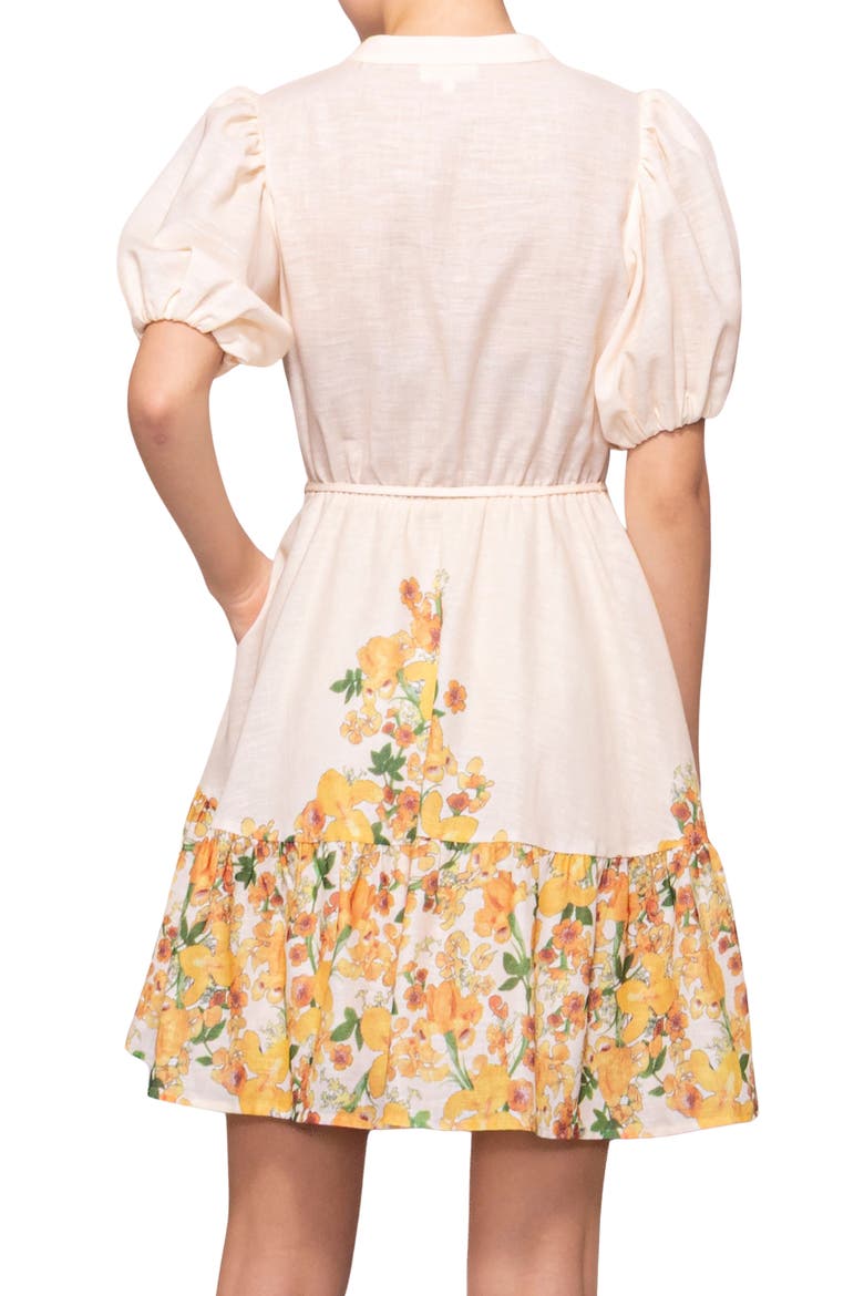 Border Print Dress, Alternate, color, IVORY YELLOW