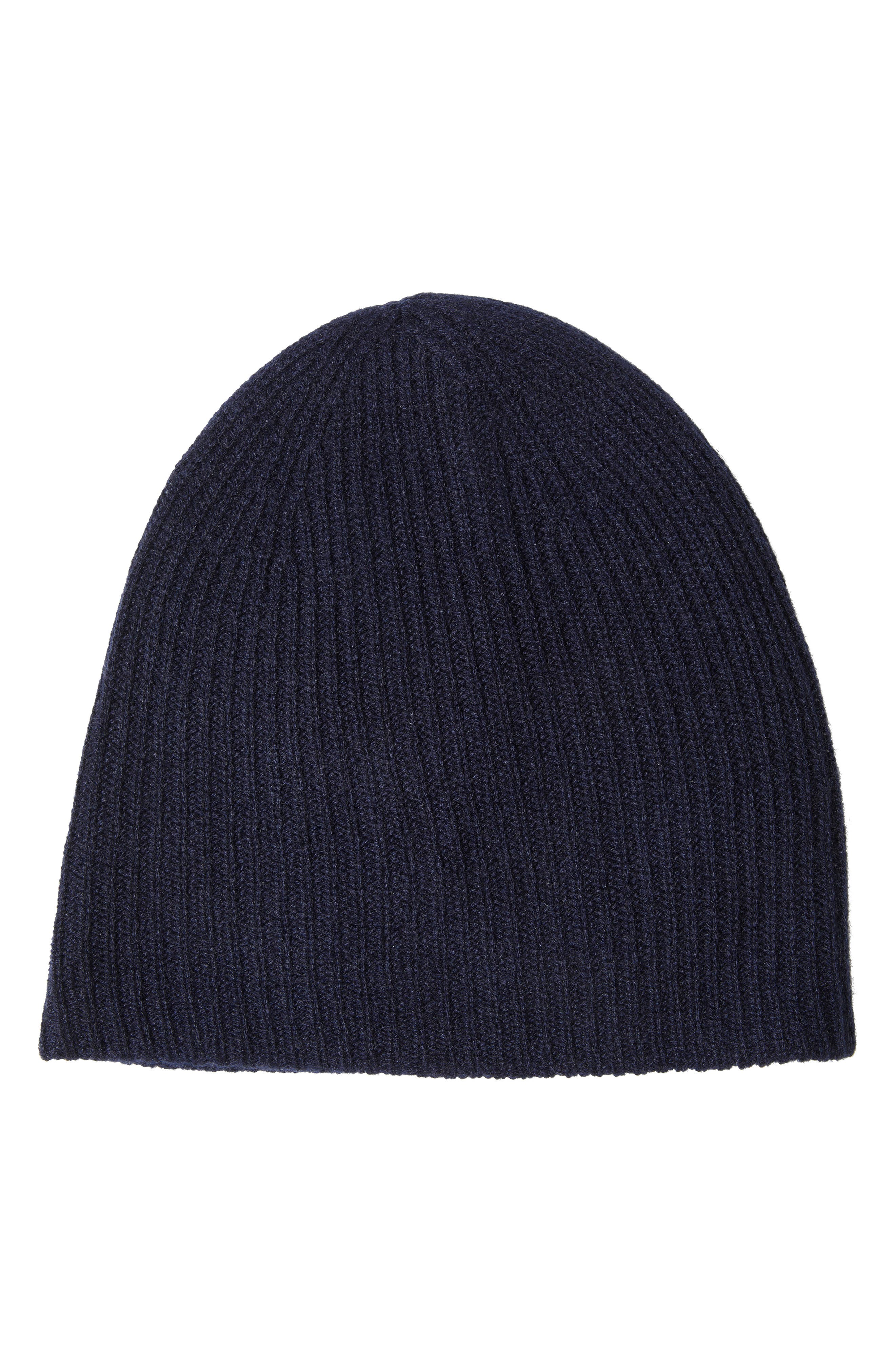 Cashmere Double Layer Rib Knit Beanie