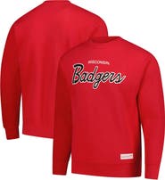 Mitchell & Ness Men's Mitchell & Ness Red Wisconsin Badgers Elite Script Pullover Sweatshirt