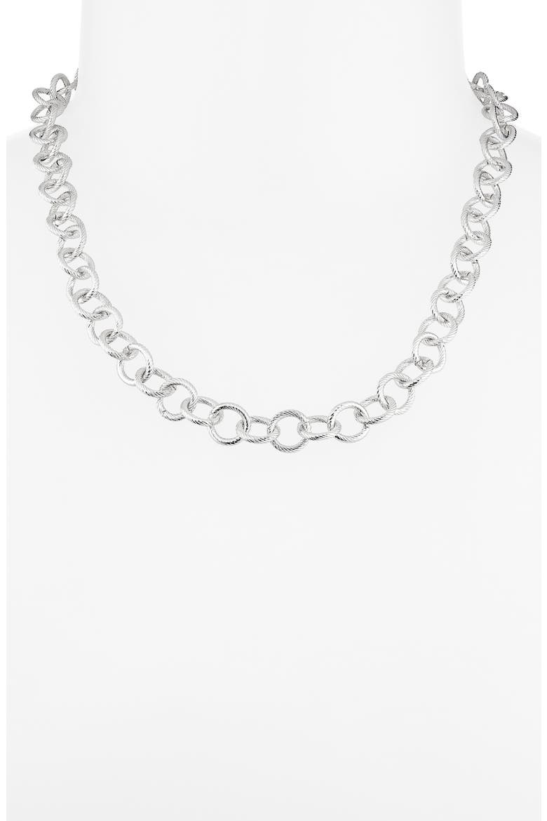 Slinky Rolo Collar Necklace, Alternate, color, SILVER