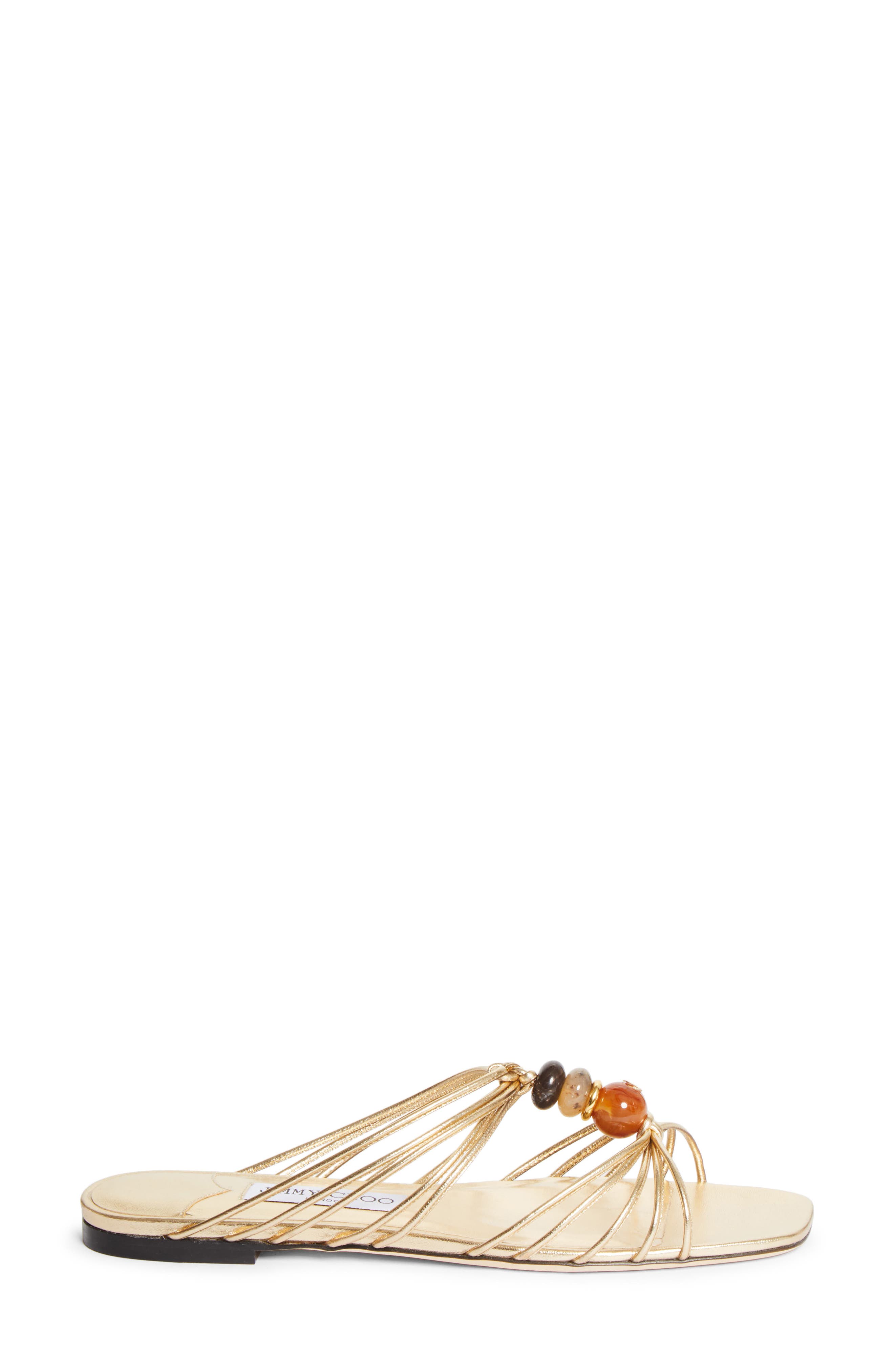 Jimmy Choo Lova Beaded Slide Sandal, Alternate, color, Gold Mix