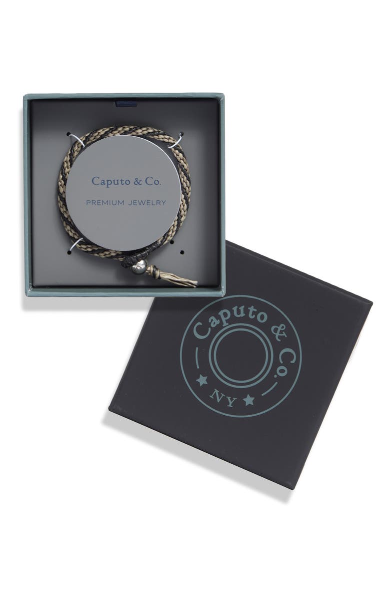 Caputo & Co. Hand Knotted Stripe Macramé Bracelet, Main, color, Sand Combo