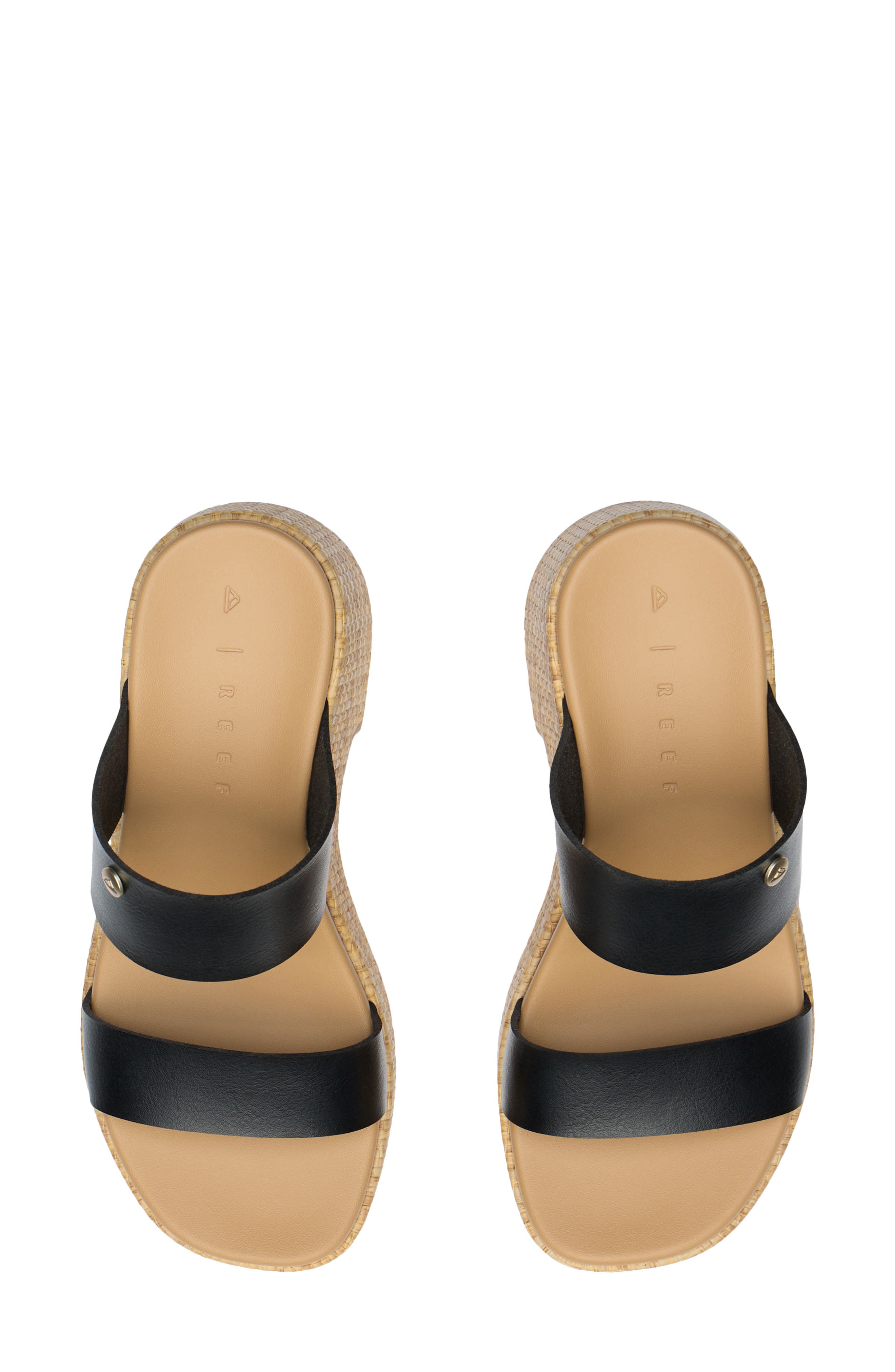 Reef Sunset Ibiza Platform Slide Sandal, Alternate, color, Black/ Raffia