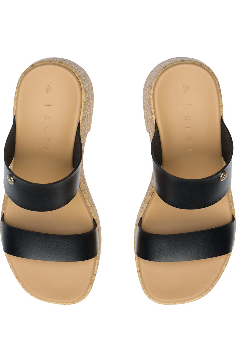 Reef Sunset Ibiza Platform Slide Sandal, Alternate, color, Black/ Raffia