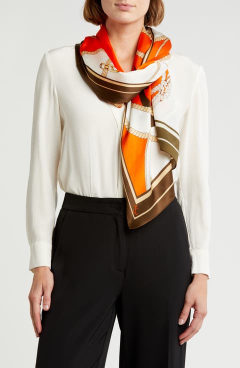 Chain & Rope Print Silk Scarf