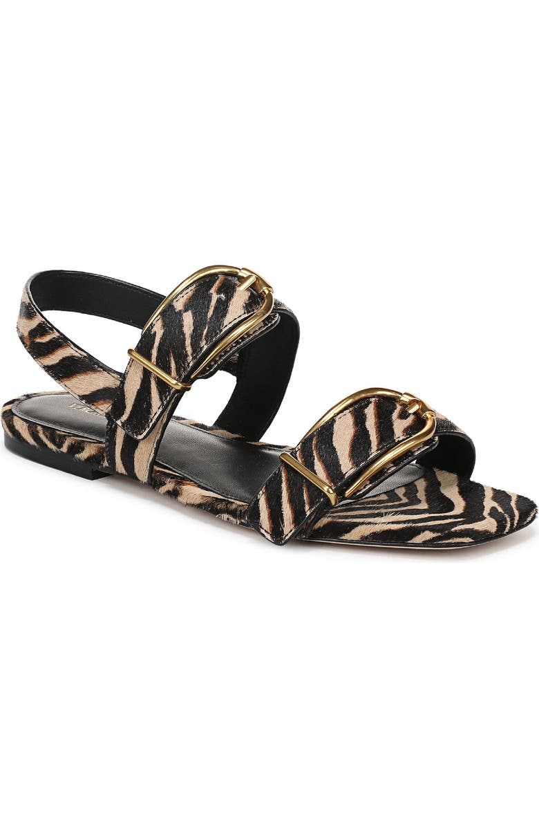 Veronica Beard Maglio-2 Genuine Calf Hair Sandal, Main, color, Ziger Brown Leather