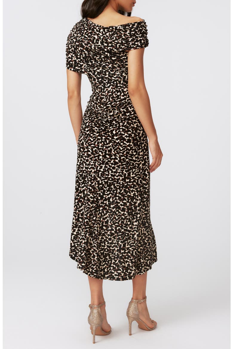 Agustin Metallic Abstract Leopard Print Midi Dress, Alternate, color, CAMO LEOPARD