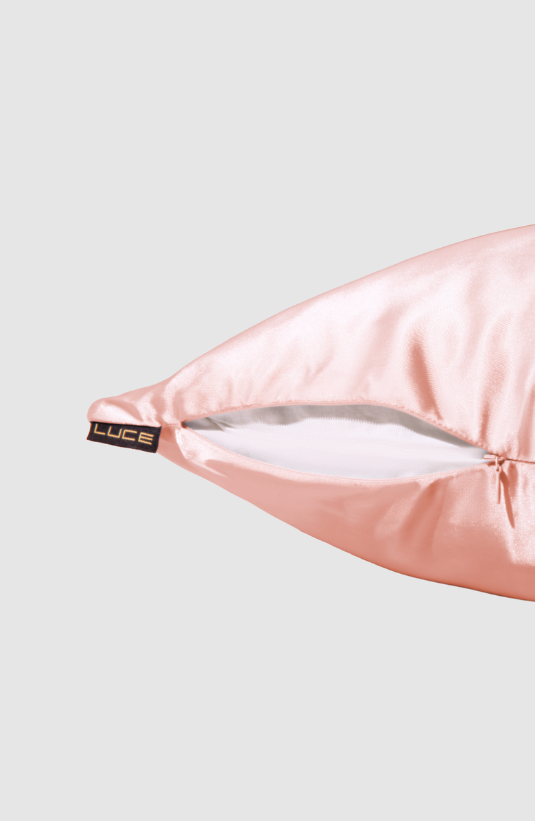 LUCE BEAUTY Silky Satin Pillow Case 2 Pieces, Alternate, color, Pink