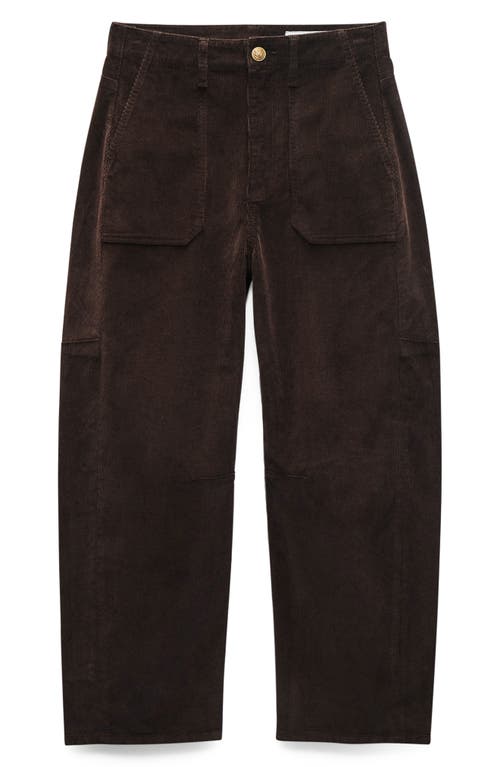 Rag & Bone Charlie Super High Waist Crop Barrel Corduroy Jeans In Brown