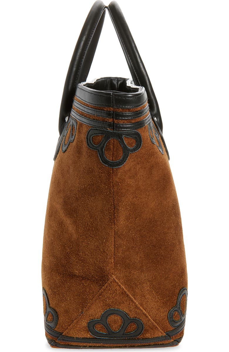 Bode Trefoil Suede Tote, Alternate, color,