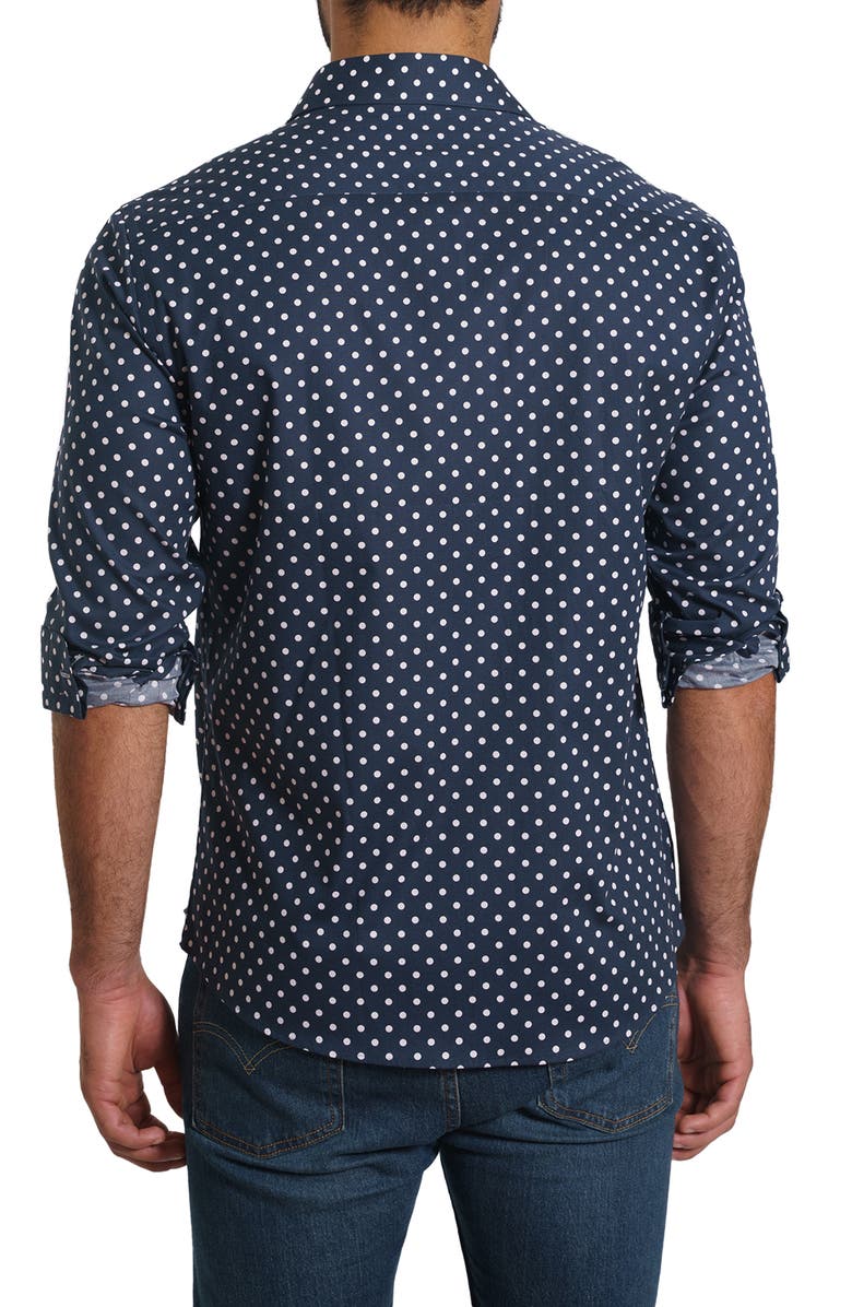 Jared Lang Trim Fit Dot Print Button-Up Shirt, Alternate, color,