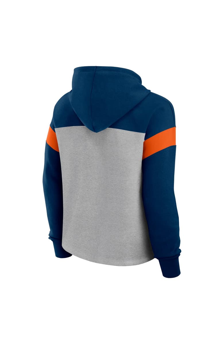 FANATICS Women's Fanatics Heather Gray/Navy Chicago Bears Bold Play Call Pullover Hoodie, Alternate, color, Heather Gray