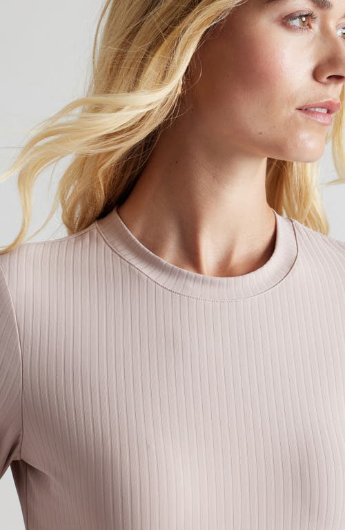 Shop Rhone Modern Rib Long Sleeve Knit T-shirt In Rose Dust