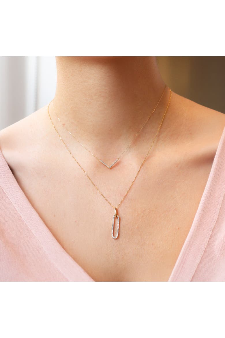 Diamond Paperclip Necklace, Alternate, color, Yellow Gold