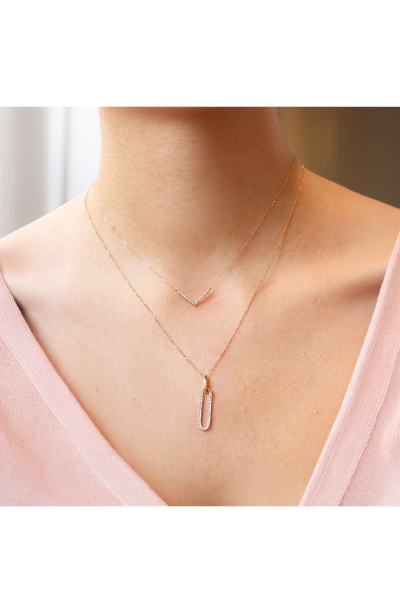 The Lovery Fine Jewelry Diamond Paperclip Necklace, Alternate, color, Yellow Gold