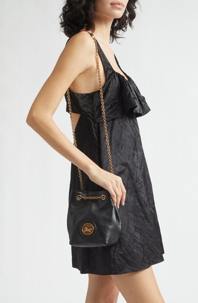 Chloé Horse Medal Leather Shoulder Bag, Alternate, color, Black