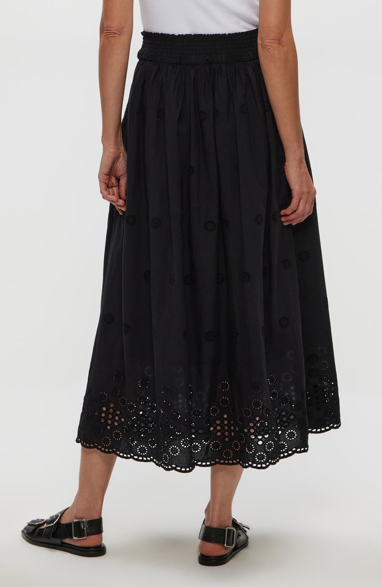 Michael Stars Grace Embroidered Eyelet Cotton Midi Skirt, Alternate, color, 