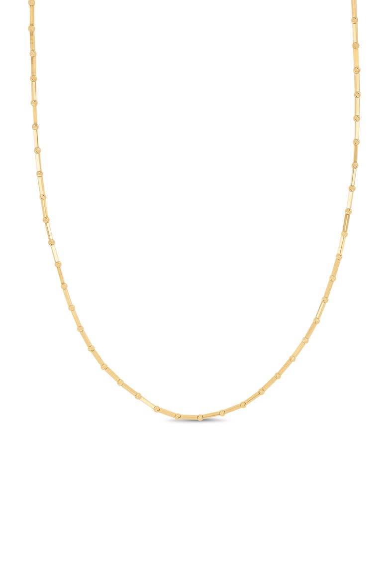 14K Gold Beaded Chain Necklace, Main, color, 14K YELLOW GOLD