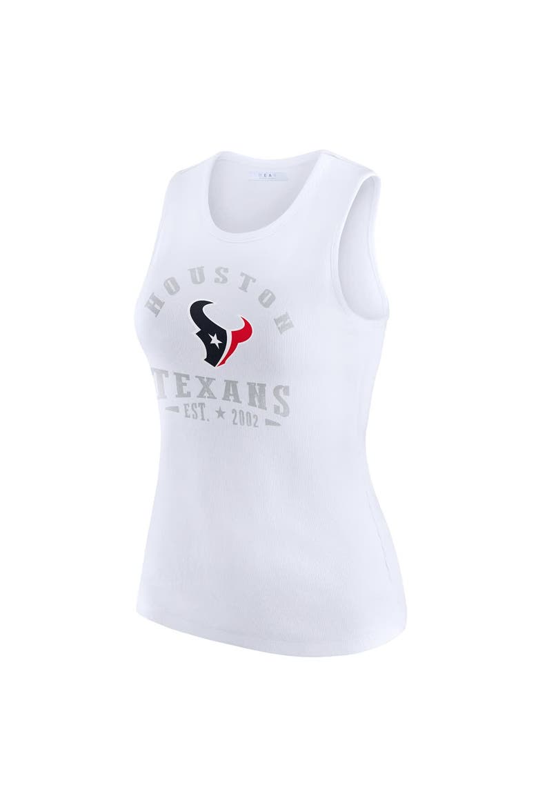 Women's WEAR by Erin Andrews  White Houston Texans Ribbed Graphic Tank Top, Alternate, color, White