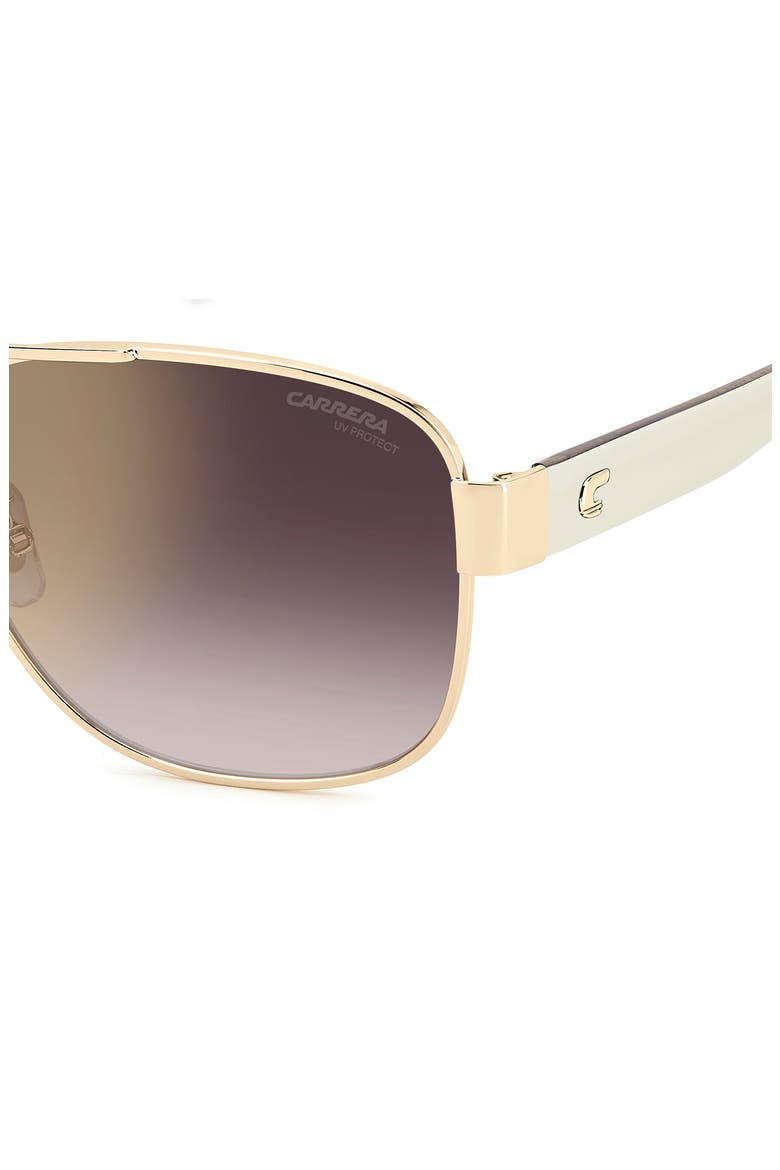 58mm Gradient Rectangular Aviator Sunglasses, Alternate, color, GOLD IVORY/ GOLDSP BURSF