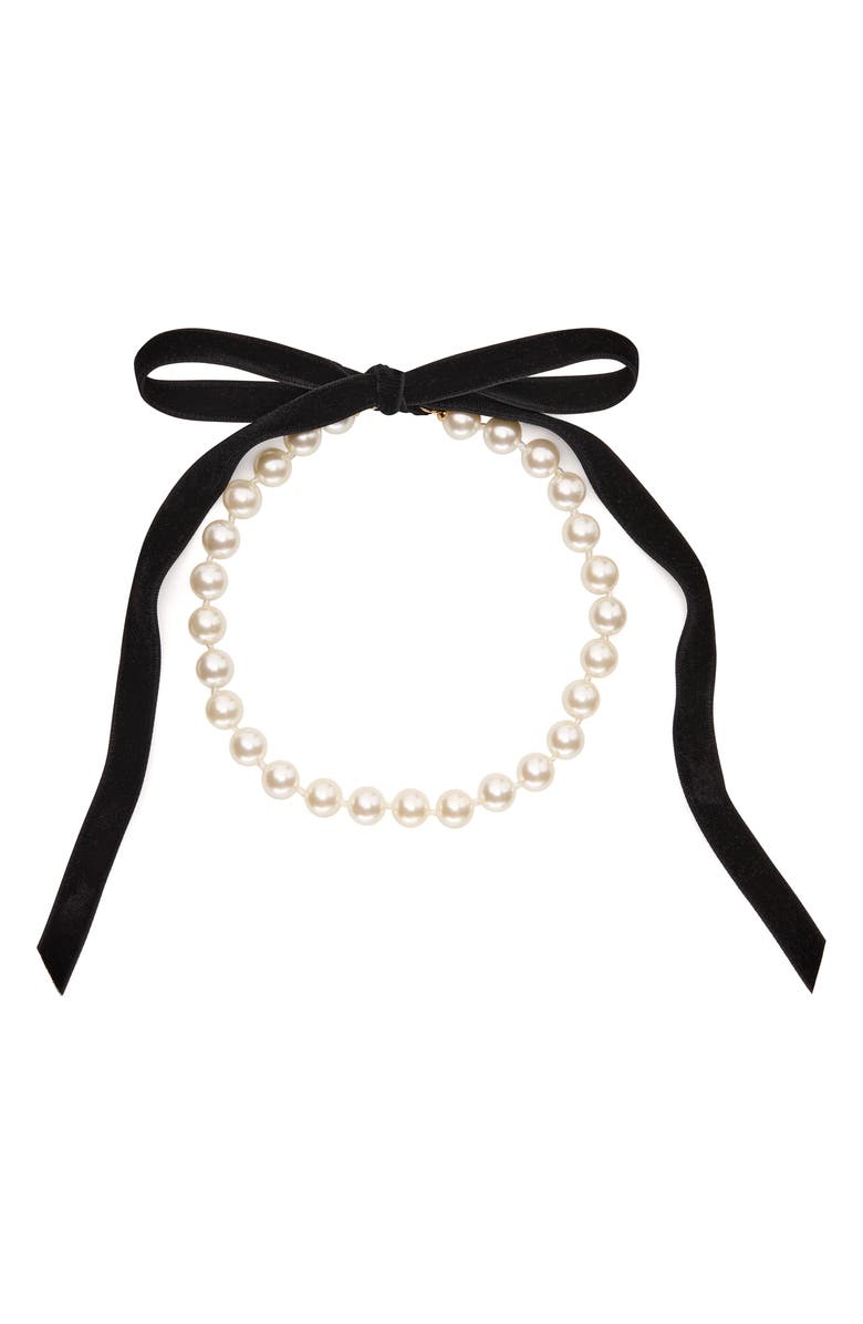 Kate Spade New York new york minute imitation pearl necklace, Main, color,