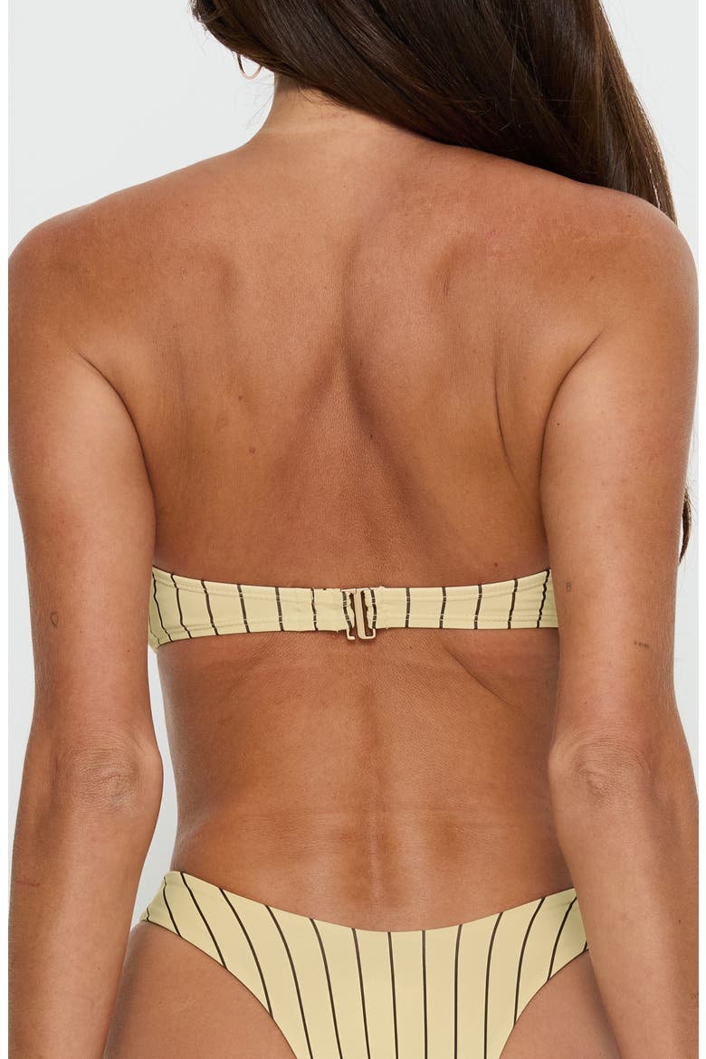 Tamrali Straplesss Stripe Bandeau Bikini Top, Alternate, color, YELLOW