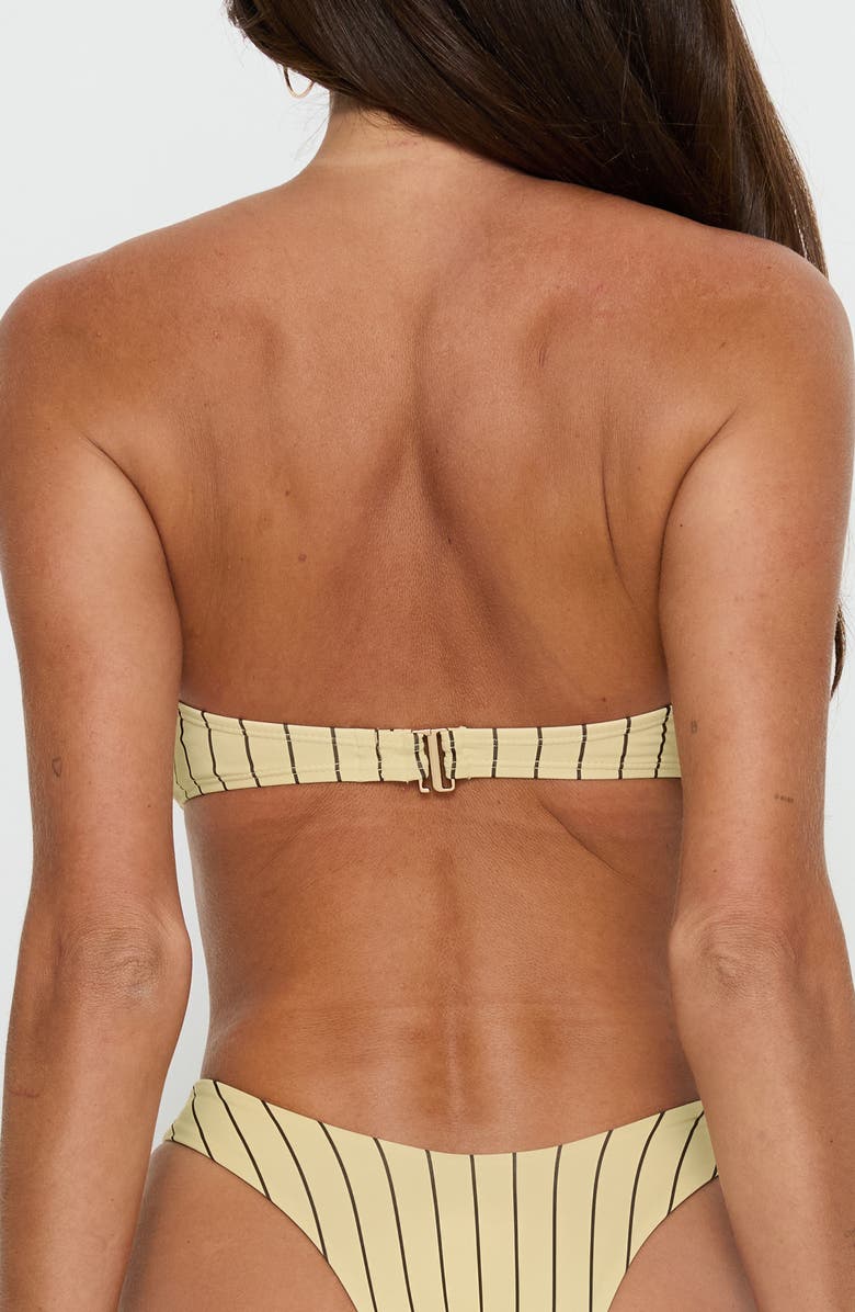 Princess Polly Tamrali Straplesss Stripe Bandeau Bikini Top, Alternate, color, Yellow