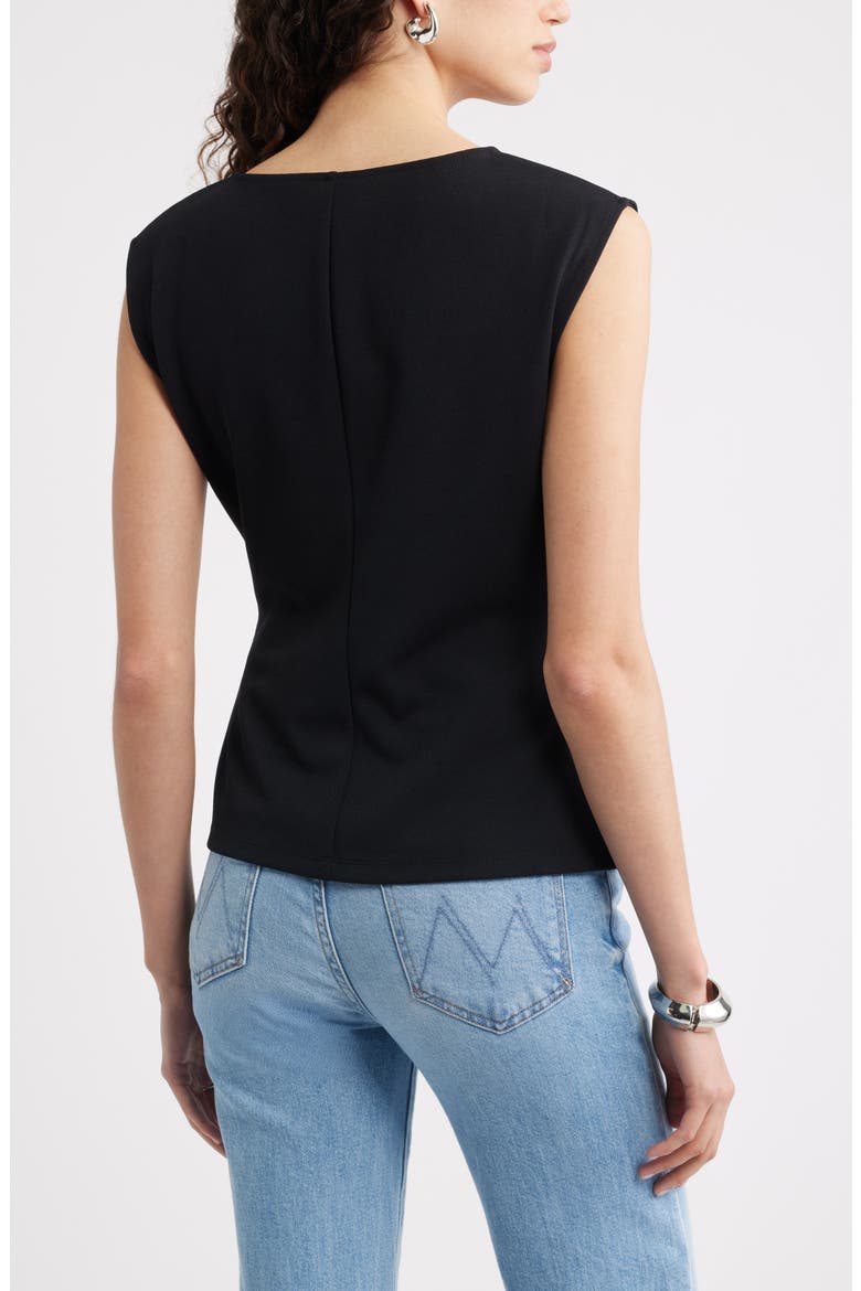 Side Twist Crewneck T-Shirt, Alternate, color, BLACK
